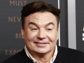 Mike Myers arrives for Netflix's "The Pentaverate" after party at Liaison restaurant in Los Angeles on May 4, 2022.