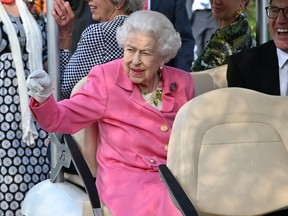 Queen Elizabeth is pictured at the Chelsea Flower Show in London on May 23, 2022.
