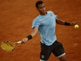Félix Auger-Aliassime in action during his second round match against Spain's Alejandro Davidovich Fokina on Tuesday, May 10, 2022.