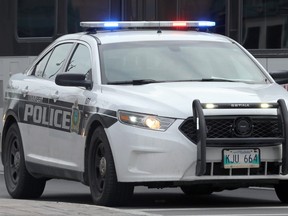 In this file photo taken on Oct. 26, 2020, a Winnipeg police cruiser is pictured in Winnipeg.