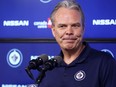 Winnipeg Jets general manager Kevin Cheveldayoff meets with the media on Mon., May 2, 2022. KEVIN KING/Winnipeg Sun/Postmedia Network