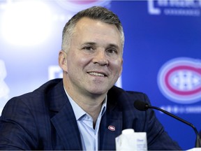 Habs coach Martin St. Louis speaks to the media in Montreal on Feb. 10, 2022. As a player, St. Louis wasn’t a No. 1 draft pick, writes Jack Todd. He wasn’t even a sure bet to make it in the NHL. But he made himself great, which means he knows every rung on the ladder.