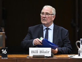 Minister of Emergency Preparedness Bill Blair prepares to appear before the Special Joint Committee on the Declaration of Emergency, surrounding the government’s use of the Emergencies Act on Parliament Hill in Ottawa on Tuesday, June 14, 2022.