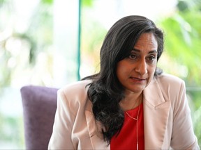 Defence Minister Anita Anand speaks during an interview with Reuters on the sidelines of the 19th Shangri-La Dialogue in Singapore June 11, 2022.