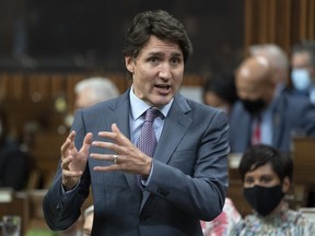 Prime Minister Justin Trudeau responds to a question during Question Period, Wednesday, June 1, 2022 in Ottawa.