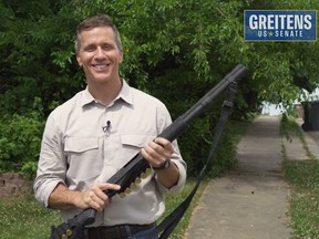 U.S. Senate candidate Eric Greitens is seen in a campaign video.