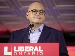 Ontario Liberal Party leader Steven Del Duca delivers remarks at the party's AGM in Toronto, Sunday, Oct. 17, 2021. THE CANADIAN PRESS/Chris Young