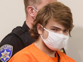Buffalo shooting suspect, Payton S. Gendron, appears in court accused of killing 10 people in a live-streamed supermarket shooting in a Black neighbourhood of Buffalo, N.Y., May 19, 2022.