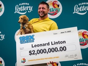 Leonard Linton, of Pinetta, Fla., winner of $2M thanks to his dog, Ivy.