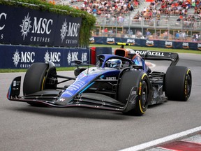 Williams driver Nicholas Latifi in action during practice for the Canadian Grand Prix at Circuit Gilles-Villeneuve in Montreal on June 17, 2022.