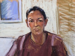 Ghislaine Maxwell erscheint per Videolink während ihrer Anhörung zur Anklage, bei der ihr am 14. Juli 2020 vor dem Bundesgericht von Manhattan die Kaution verweigert wurde.