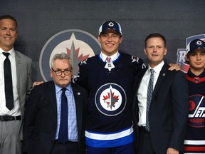 Rutger Mcgroarty is drafted by the Winnipeg Jets during Round One of the 2022 Upper Deck NHL Draft at Bell Centre on July 7, 2022 in Montreal, Que.