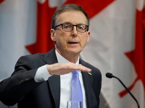 Bank of Canada Governor Tiff Macklem takes part in a news conference in Ottawa April 13, 2022.