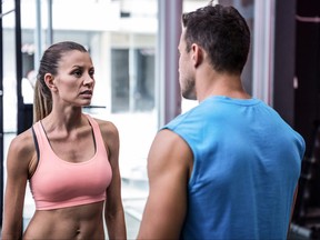 A woman who doesn't want to engage in small talk with a man at the gym should tell him directly how she feels.