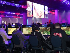 Guests demo the new World of WarCraft game at BlizzCon 2017 at Anaheim Convention Center on November 3, 2017 in Anaheim, California. (Photo by Joe Scarnici/Getty Images)