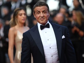 Sylvester Stallone poses as he arrives for the screening of the film "The Specials (Hors Normes)" at the 72nd edition of the Cannes Film Festival in Cannes, France, on May 25, 2019.