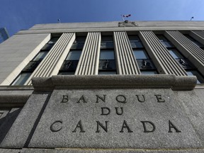 The Bank of Canada building is seen on Wellington Street in Ottawa, on Tuesday, May 31, 2022.