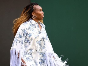 Tennis - Wimbledon - All England Lawn Tennis and Croquet Club, London, Britain - July 3, 2022 Venus Williams of the U.S. is seen during centre court centenary celebrations.