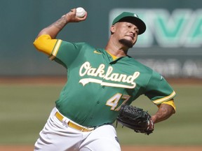 The Yankees accquired pitcher Frankie Montas from the Athletics on Monday, Aug. 1, 2022, a day before the MLB trade deadline.