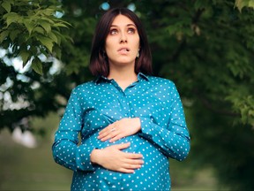 Stressed mother to be experiencing anxiety before birth