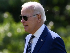 US-Präsident Joe Biden trifft am Mittwoch, den 24. August 2022 auf dem South Lawn des Weißen Hauses in Washington, DC ein.