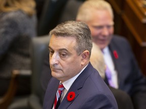 Long-Term Care Minister Paul Calandra is pictured in the Ontario legislature on Oct. 28, 2019.