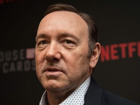 In this file photo taken Feb. 22, 2016, actor Kevin Spacey arrives at the season 4 premiere screening of the Netflix show "House of Cards" in Washington, D.C.