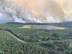 Wildfire behaviour observed from the east of Bearhole Lake wildfire on Sept. 2.