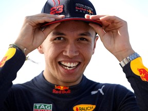 Alexander Albon of Thailand and Red Bull Racing looks on during the Aston Martin Red Bull Racing Cooler Runnings event at Station Pier, Port Melbourne ahead of the F1 Grand Prix of Australia on March 11, 2020 in Melbourne, Australia.