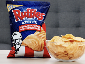 KFC and Ruffles have joined forces to unveil Ruffles® KFC Original Recipe® Chicken flavoured potato chips.