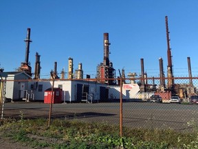 The oil refinery in Come By Chance, N.L. is shown Oct. 6, 2020.