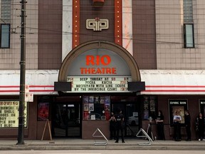 Security personnel could be seen outside the Rio Theatre Wednesday night as people lined up for the screening of controversial film Deep Throat.