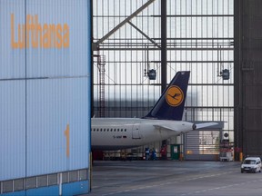 An plane of the German Company Lufthansa stands at Frankfurt Airport in Frankfurt am Main, western Germany, on Sept. 2, 2022, as pilots called for a strike affecting the Lufthansa passenger airline and Lufthansa Cargo after pay negotiations with the German airline collapsed.