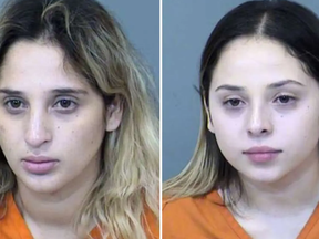 Kimberli Guadalupe Torres-Marin, left, and Alexa Torres-Marin, right, were indicted this week after police allegedly found 850K fentanyl-laced pills in their car last month.