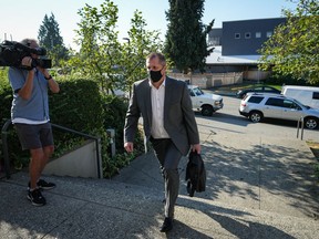 Former Vancouver Whitecaps and Canada U-20 women's soccer coach Bob Birarda arrives at provincial court for his sentencing hearing in North Vancouver, B.C., on Friday, September 2, 2022. Birarda, 55, pleaded guilty in February to three counts of sexual assault and one count of sexual touching for offences involving four different people between 1988 and 2008.