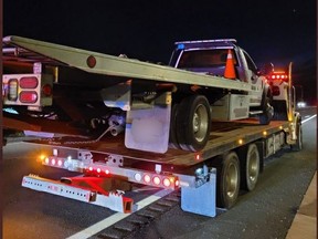 A tow truck driver called to crash on the QEW allegedly turned up drunk, according to the OPP. Police called a flat-bed tow to take away the driver's tow truck.