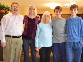 From left, Anthony and Suzette Cirigliano, her mother, and their two sons.