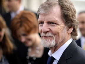 Conservative Christian baker Jack Phillips speaks to reporters outside the Supreme Court after the court heard Masterpiece Cakeshop v.  Colorado Civil Rights Commission on December 5, 2017 in Washington, DC