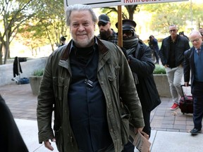 Former Trump White House senior adviser Steve Bannon arrives at federal court in Washington, D.C., to be sentenced on Friday, Oct. 21, 2022.