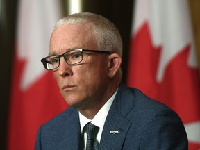 Gregory Lick, the National Defence and Canadian Armed Forces Ombudsman, speaks during a news conference in Ottawa on Tuesday, June 22, 2021.
