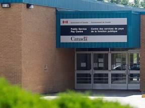 The Public Service Pay Centre is shown in Miramichi, N.B., July 27, 2016. Up to a quarter of federal government employees are still experiencing problems with their pay because of the failed Phoenix pay system, and the government may be running out of time to collect on overpayments.