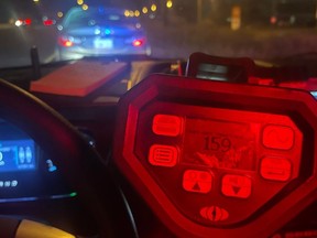 Ontario Provincial Police in Aurora caught a driver going 59 km over the speed limit.