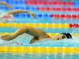 Penny Oleksiak of Canada competes during her women's 200m freestyle heat at the 19th FINA World Championships in Budapest, Hungary, Monday, June 20, 2022.&ampnbsp;