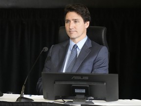Prime Minister Justin Trudeau appears as a witness at the Public Order Emergency Commission in Ottawa, Friday, Nov. 25, 2022.
