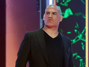 Former UFC heavyweight champion Cain Velasquez attends a WWE news conference at T-Mobile Arena on October 11, 2019 in Las Vegas, Nevada.