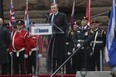 Toronto Mayor John Tory speaks at the Remembrance Day ceremony at the Toronto cenotaph at Old City Hall on Friday, Nov. 11, 2022.