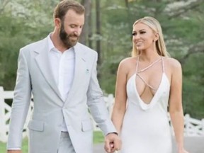 Dustin Johnson and Paulina Gretzky the day before their wedding. Gretzky shared more photos of the bash on Instagram.