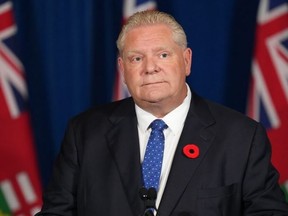 Ontario Premier Doug is pictured while speaking at a press conference at Queen's Park on Nov. 7, 2022.
