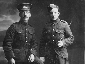 Thomas and Patrick Skelton, a father and son who joined Canada's First World War effort in 1915.