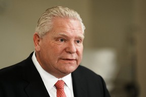 Ontario Premier Doug Ford attends a news conference at the Michener Institute of Education in Toronto, Thursday, Dec. 1, 2022.